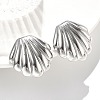 304 Stainless Steel Shell Shaped Studs Earrings for Women LS-EJEW-K306-23P-4