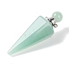 Natural Green Aventurine Faceted Cone Openable Perfume Bottle Big Pendants G-L524-18P-13-2