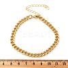 Brass Curb Chain Bracelets for Women Men BJEW-F494-01G-02-3