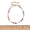 Natural Tourmaline & Rose Quartz & Sunstone & Amethyst Faceted Round Beaded Bracelets BJEW-JB14144-4