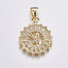 Long-Lasting Plated & Rack Plating Brass Micro Pave Cubic Zirconia Letter Pendants ZIRC-A007-03K-G-2
