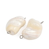Natural Shell Nuggets Connector Charms STAS-D378-29P-3