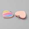 Rainbow Color Opaque Resin Pendants LS-RESI-WH0026-101B-2