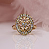 Oval Brass Micro Pave Clear Cubic Zirconia Finger Rings for Women FS-WGE5686-01-1