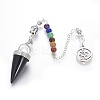 Chakra Jewelry Natural Mixed Stone Cone Dowsing Pendulums G-G771-E-2