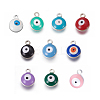 Double-sided Platinum Plated Alloy Enamel Charms ENAM-WH0046-B-M-1