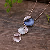 3 Irregular Heart Petal Zinc Alloy Enamel Pendant Necklaces for Women FS-WGE692F-01-1