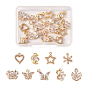 18Pcs 9 Style Brass Micro Clear Cubic Zirconia Pendants ZIRC-TA0001-18-3