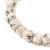 Natural Sesame Jasper/Kiwi Jasper Round Beaded Stretch Bracelet BJEW-JB07873-01-4