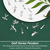 80Pcs 8 Style Golf Theme Tibetan Style Alloy Pendants FIND-AR0001-89-4