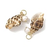 Copper Wire Wrapped Natural Spiral Shell Pendants Pendants PALLOY-JF05972-01-2
