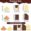 120Pcs 6 Styles Luminous Resin Imitation Chocolate Decoden Cabochons RESI-YW0004-72-2