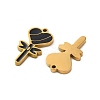 Ion Plating(IP) 304 Stainless Steel Black Enamel Pendants STAS-M102-58G-2