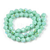 Opaque Solid Color Electroplate Glass Beads Strands EGLA-A039-P6mm-L20-3