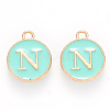 Golden Plated Alloy Enamel Charms X-ENAM-S118-05N-1