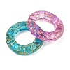 Baking Paint and Golden Metal Enlaced Glass Beads X-DGLA-T004-13M-2