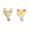 Cubic Zirconia Heart Stud Earrings EJEW-N011-71-1
