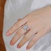 Brass Micro Pave Clear Cubic Zirconia Finger Rings for Women WGAE82A-01-3