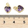 Real 18K Gold Plated Brass Inlaid Cubic Zirconia Charms ZIRC-L100-074G-03-3
