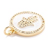 Real 18K Gold Plated Brass Micro Pave Clear Cubic Zirconia Pendants ZIRC-M114-50G-01-3