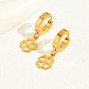 Fashionable Clover Brass Hoop Earrings HI5934-2