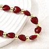 Brass & ABS Imitation Pearl Heart and Round Beaded Necklaces for Women NJEW-D314-11C-G-2