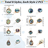   16Pcs 8 Styles Natural Abalone Shell/Paua Shell Pendants FIND-PH0008-89-2