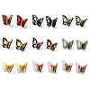 Film Butterfly Stud Earrings with Cubic Zirconia KK-K375-01G-1