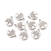 Flat Round with Tree Tibetan Style Alloy Pendants TIBEP-R338-10AS-NR-1