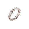 Brass Micro Pave Clear Cubic Zirconia Cuff Open Rings for Women WG065A2-02-3