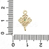 Brass Green Cubic Zirconia Clover Connector Charms KK-Q048-12G-3