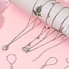 2Pcs Alloy Curb Chain Finger Ring Bracelets for Women BJEW-CY0001-06-7