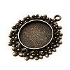Vintage Tibetan Style Alloy Flower Pendant Cabochon Bezel Settings X-TIBEP-M018-65AB-NF-2