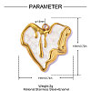 Valentine's Day 304 Stainless Steel Enamel Pendants STAS-OY016-66G-2