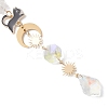 Leaf Glass & Natural Quartz Crystal Chips Beads Hanging Suncatchers HJEW-JM04607-4
