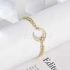 Brass Micro Pave Clear Cubic Zirconia Charm Bracelets LS-BJEW-M050-01G-02-3