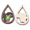 Autumn Theme Single Face Printed Aspen Wood Big Pendants WOOD-G015-04E-2