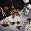 2Pcs 2 Styles Rattan & Iron Witch Bells Wind Chimes Door Hanging Pendant Decoration WICR-CN0001-01-4