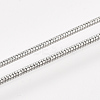 Brass Round Snake Chain Necklace Making X-MAK-T006-11A-P-3