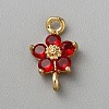 Light Gold Plated Brass Pave Glass Connector Charms KK-CJC0001-38KCG-02-1