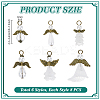 48Pcs 6 Styles Acrylic & Alloy Pendants PALLOY-PH01800-02-4
