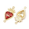 Brass Pave Clear Cubic Zirconia Connector Charms KK-L251-18G-03-2