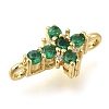Brass Pave Cubic Zirconia Connector Charms KK-M101-03B-G01-2