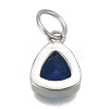 304 Stainless Steel Cubic Zirconia Pendant ZIRC-P080-B11-2