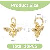 10Pcs Brass Micro Pave Clear Cubic Zirconia Charms ZIRC-HS0001-01-2