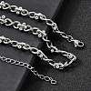 304 Stainless Steel Oval Infinity Link Chain Necklaces for Women Men NJEW-K249-20B-P-3