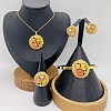 304 Stainless Steel & Cubic Zirconia & Cat Eye Pendant Necklaces & Stud Earrings & Rings & Bangles FS-WGBA184-05-1