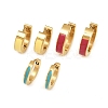 304 Stainless Steel Enamel Hoop Earrings EJEW-K268-19G-01-4