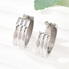 304 Stainless Steel Textured Hoop Earrings EJEW-L307-09P-02-1