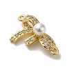 Rack Plating Brass Micro Pave Clear Cubic Zirconia Pendants KK-R158-09G-2